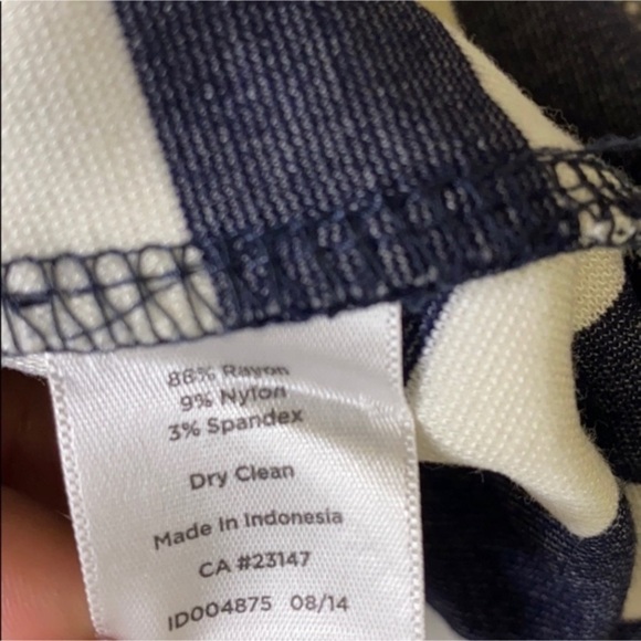 Talbots Navy/White Size Large Petite Striped Blouse(NWT) - Picture 6 of 11
